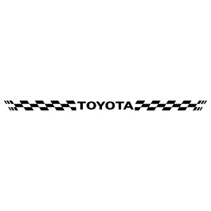ステッカー トヨタ TOYOTA 車 レーシング スポーツ チェッカー エンブレム 枠サイズ:3cm × 48cm (3M社製 強粘着 カッティング シート)