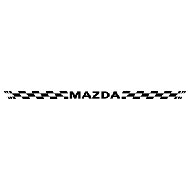 ステッカー マツダ MAZDA 車 レーシング スポーツ チェッカー エンブレム 枠サイズ：5cm × 83cm （3M社製 強粘着 カッティング シート）