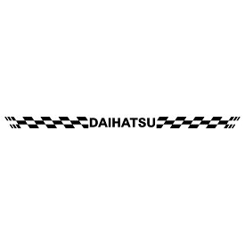 ステッカー ダイハツ DAIHATU 車 レーシング スポーツ チェッカー エンブレム 枠サイズ：2cm × 33cm （3M社製 強粘着 カッティング シート）