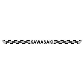 ステッカー カワサキ KAWASAKI 車 レーシング スポーツ チェッカー エンブレム 枠サイズ：5cm × 83cm （3M社製 強粘着 カッティング シート）