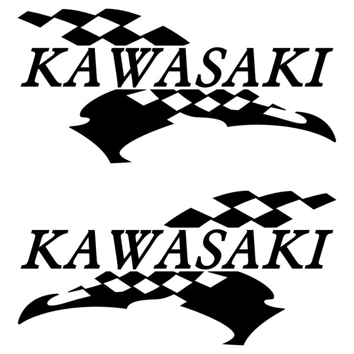 楽天市場】KAWASAKI カワサキ バイクステッカー チェッカー フラッグ 