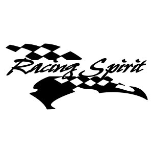 レーシング スピリッツ ステッカー 車 かっこいい サイズ:8cm×17cm カッティング (右) スポーツ カー バイク GT サーキット フラッグ ドリフト スペック ドレスアップ