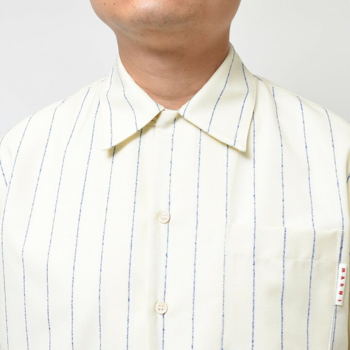 楽天市場】MARNI（マルニ）ウールフレスコストライプオープンカラーS/S  