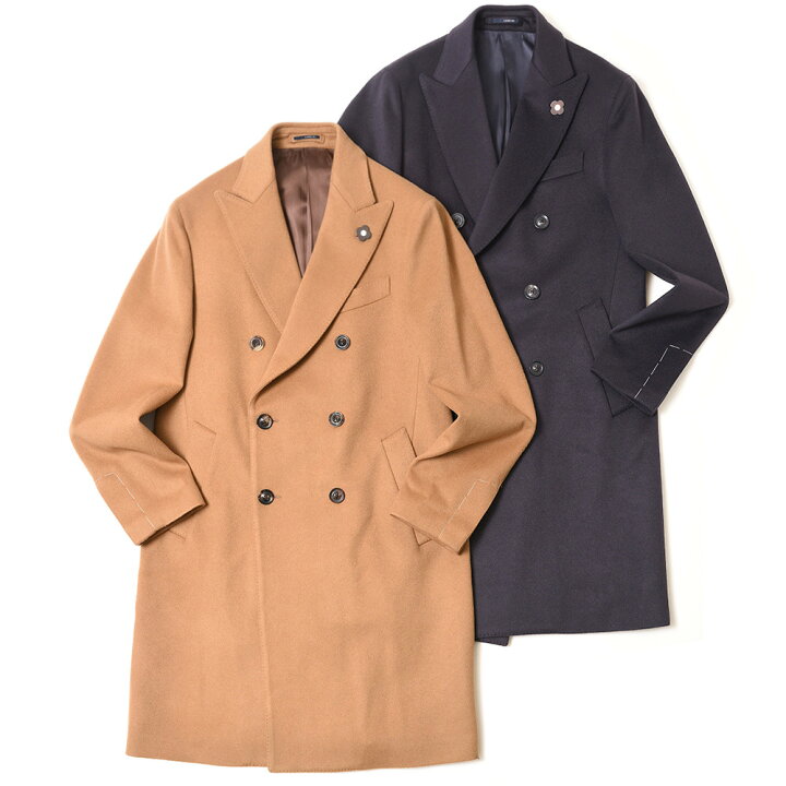 LARDINI ラルディーニ ダブルチェスターフィールドコート キャメル 44