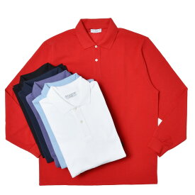 ELACIO（エラシオ）LOINGロワン コットン鹿の子ソリッドL/Sポロ 12041000020