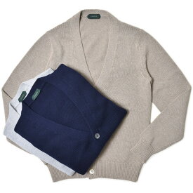 ZANONE（ザノーネ）5ゲージソフトコットンリブニットカーディガン CARDIGAN/SLIM FIT/813188/ZM360 15602 16041000052