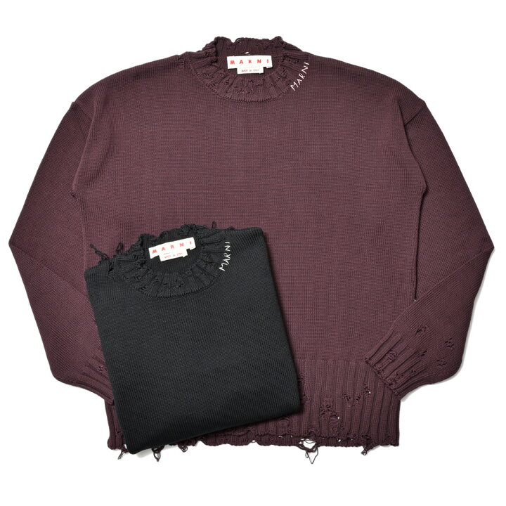 楽天市場】MARNI（マルニ）コットンダメージクルーネックニット 