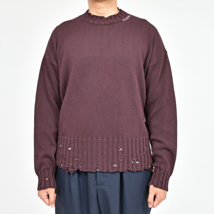 楽天市場】MARNI（マルニ）コットンダメージクルーネックニット 