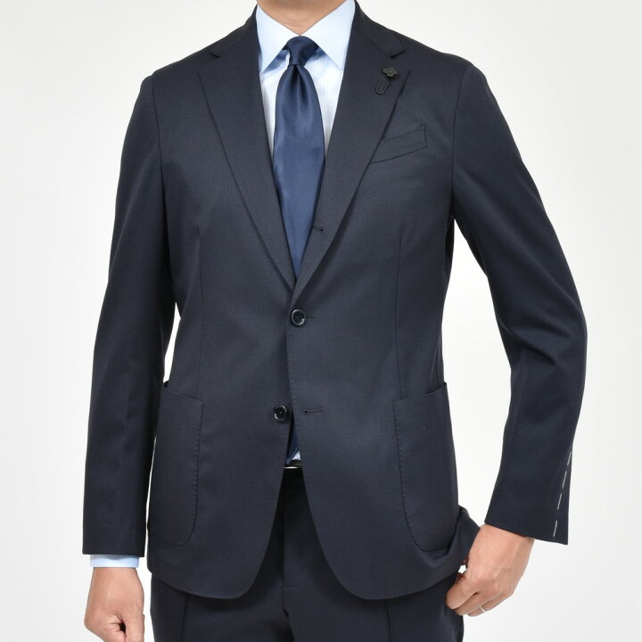 良品> LARDINI easy wear 聴こえ ネイビー スーツ サイズ48