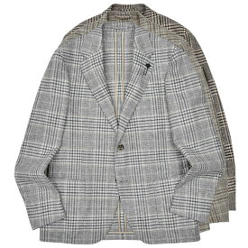 LARDINI（ラルディーニ）ROMAローマ ウールカシミアライトツィードオーバーチェック2Bジャケット CNJ6202Q/AAIF65517 17052006109