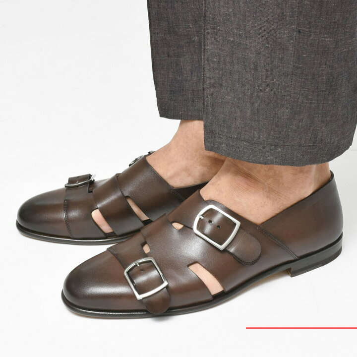 楽天市場】SANTONI（サントーニ）カーフレザーダブルモンクグルカ 
