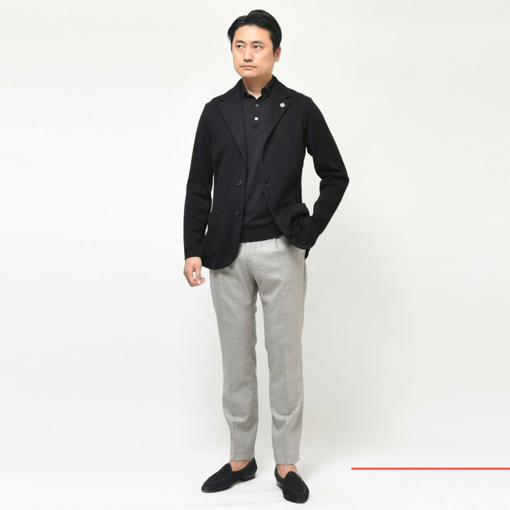 楽天市場】LARDINI（ラルディーニ）コットンミラノリブソリッドニット 