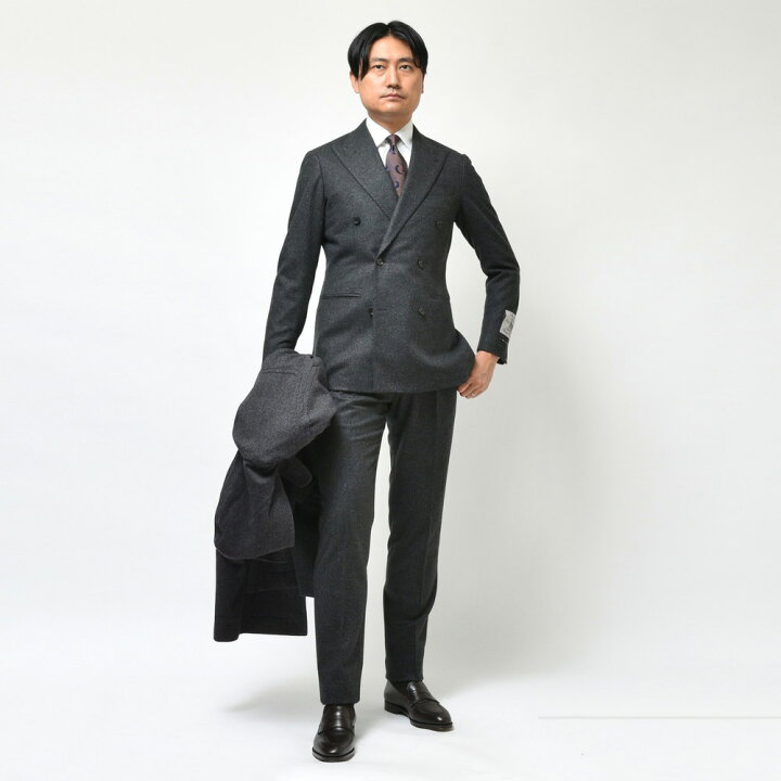 楽天市場】guji（グジ）ウールフランネル6B1プリーツダブルスーツ(MADE 