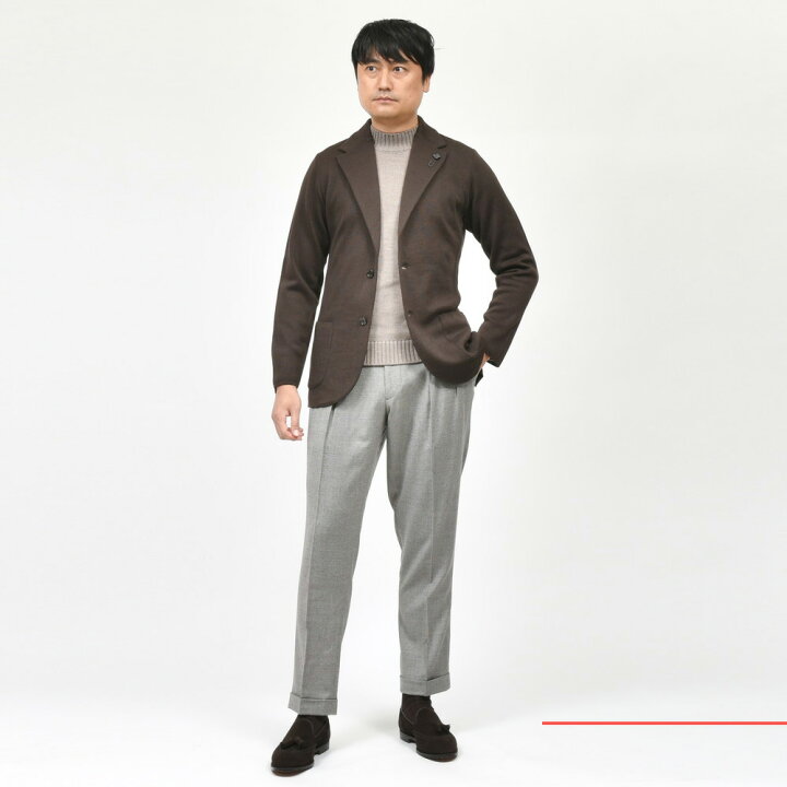 楽天市場】LARDINI（ラルディーニ）ウールミラノリブニットジャケット 