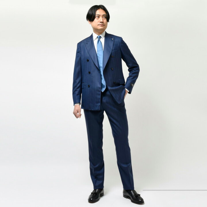 楽天市場】Belvest（ベルベスト）ウールヘリンボーン6B1プリーツダブル 