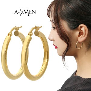 AMEN アメン ゴールド フープピアス ピアス 2P 両耳用 シルバー レディースピアス プレーン リングピアス 丸型 シンプル シルバーピアス メンズ レディース 男性 女性 彼氏 彼女 ユニセックス