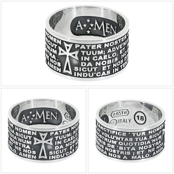 楽天市場】AMEN アメン 主の祈り クロス シルバーリング 指輪 18号 