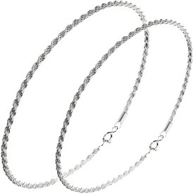 フレンチロープチェーン シルバー ペアアンクレット メンズ レディース アンクレット シンプル シルバー925 銀 メンズアンクレット レディースアンクレット 足首 カップル 彼氏 彼女 男性 女性 プレゼント 人気 大人 きれい おしゃれ