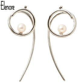 Elenore Jewelry トリッキースクロールピアス 両耳用 エレノアジュエリー SV925 シルバー925 ピアス フープピアス 淡水パール 淡水真珠 真珠 パール ロジウム 銀色 レディース 女性用 耳飾り ブランド 日本製 アルテミスクラシック プレゼント 人気 かわいい おしゃれ リング