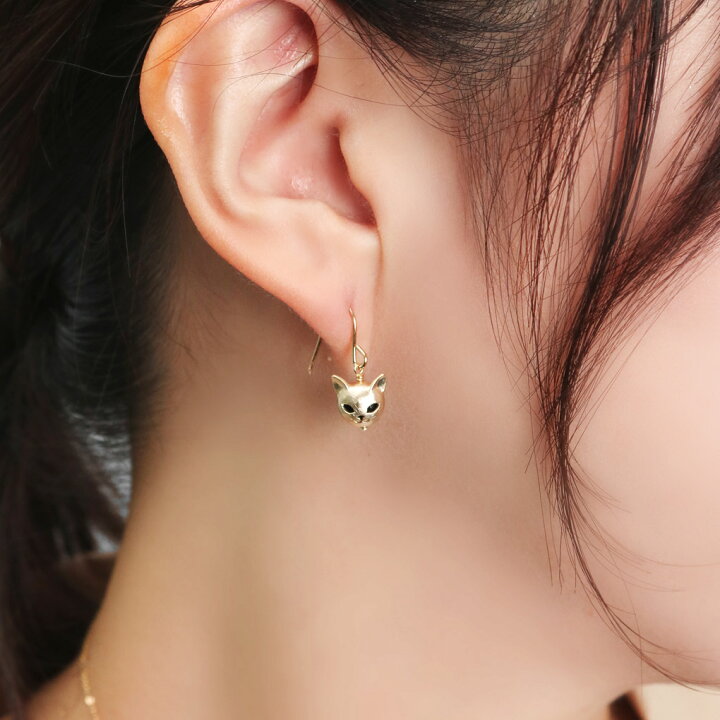 楽天市場】Blue Cat 猫 マスク 揺れる ピアス 2P 両耳用 フックピアス  