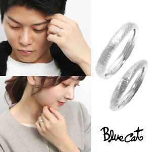 Blue Cat つや消し ナチュラル ペアリング 8〜15号 13〜20号 シルバー925 リング 指輪 ペア セット おそろい お揃い シンプル 無骨 上品 大人 きれいめ きれい 高見え メンズ レディース 男性 女性