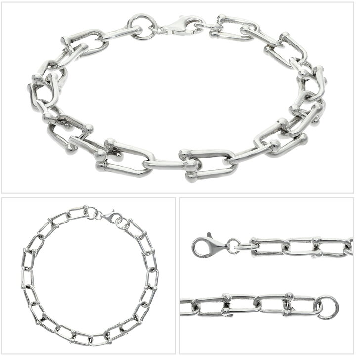 楽天市場】シルバー925 リンクチェーン ブレスレット シルバー 17 