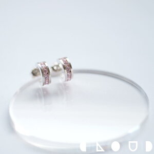 Cloud Jewely Mini ピンク石 フープ ピアス シルバー925 クラウドジュエリー シンプル 小粒 エメラルド シルバー フープピアス ジルコニア おすすめ デイリー ジュエリー ピンク シルバー925 シャー