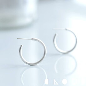 Cloud Jewely L size) Matte フープ ピアス シルバー925 クラウドジュエリー フープ 上品 シルバー925 シルバー 艶消し ピアス ミニマルなデザイン さりげない マット加工 ジュエリー マット フープピアス