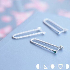 Cloud Jewely Stone ロング フープ ピアス シルバー925 クラウドジュエリー ねじり フープピアス エメラルド 華やか ピアス アクア ジュエリー アクセント ボリューム ジルコニア 一粒 ロング ホワ