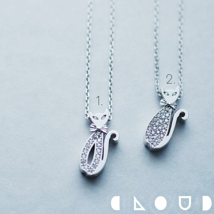 楽天市場】Cloud Jewelry 選べる リボン 猫 ネックレス シルバー925 