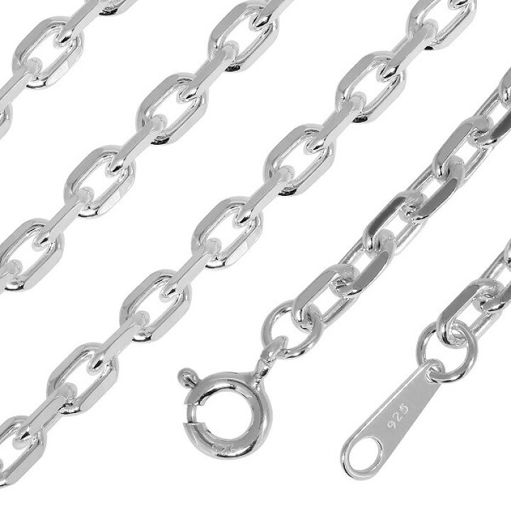 楽天市場】シルバーチェーン ネックレス チェーン あずきチェーン4面  