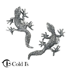 Cold I's レオパードゲッコー ピアス 2P 両耳用 シルバー 925 ヒョウモントカゲモドキ トカゲ ドラゴン 爬虫類 は虫類 リアル 生き物 アニマル シルバーピアス スタッドピアス メンズ レディース 男性 女性 彼氏 彼女 ユニセックス 誕生日 記念日 プレゼント 人気 おしゃれ