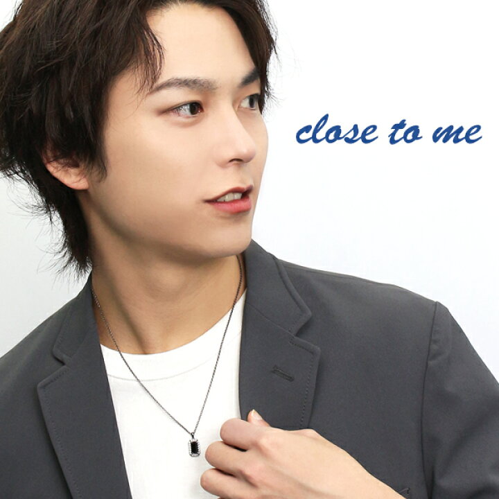 楽天市場】close to me 角丸 ブラック ストーン シルバー ネックレス 