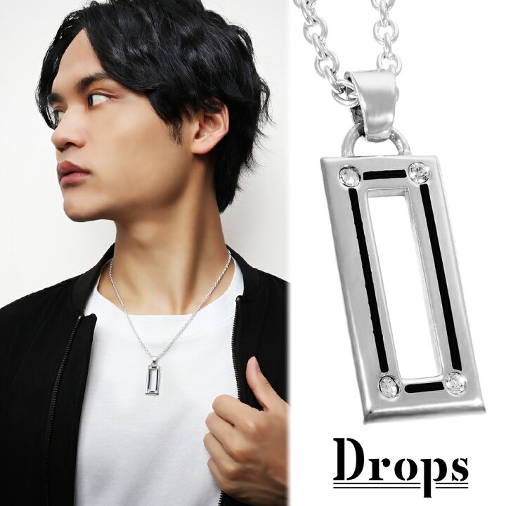 楽天市場】DROPS スクエア フレーム シルバー ネックレス ペンダント 