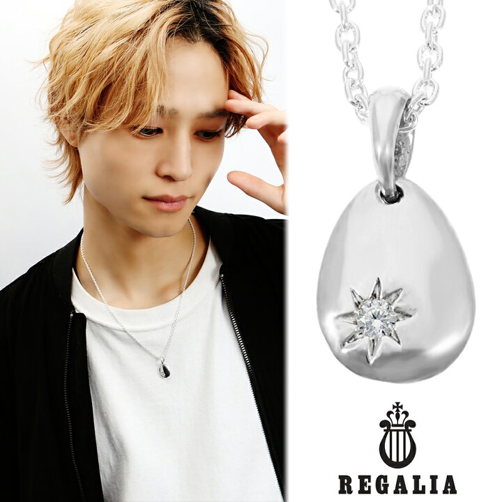 楽天市場】REGALIA ドロップ ジルコニア スター シルバー ネックレス 