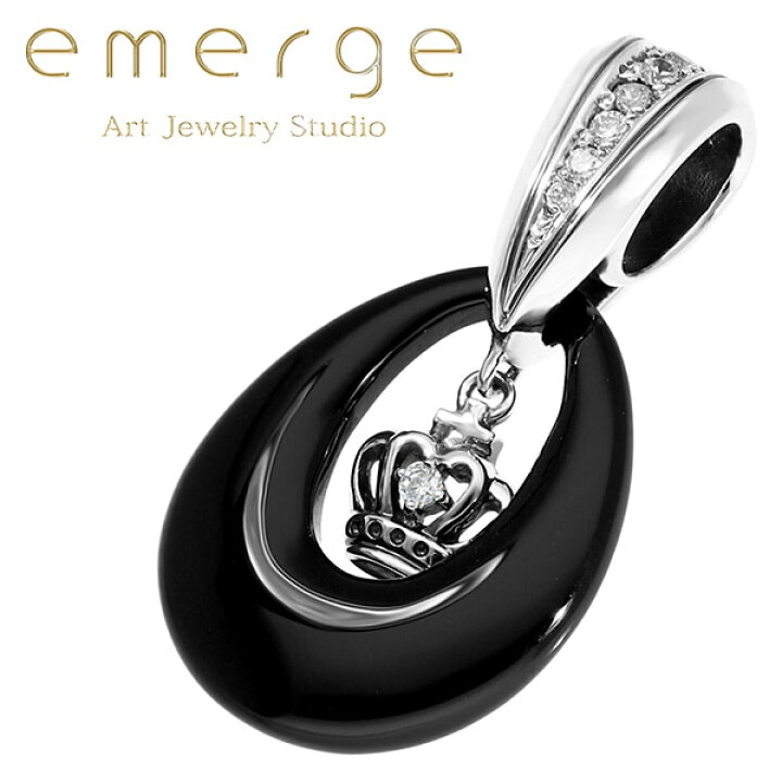 楽天市場】emerge エマージュ オニキス クラウン ペンダントトップ  