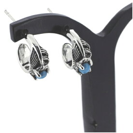 フェザー ハーフフープピアス 2P 両耳用 羽根 ネイティブ 石 ピアス イヤリング シルバー925 銀 シルバーアクセサリー メンズ レディース 男性 女性 アクセサリー ギフト クリスマス プレゼント おしゃれ 彼氏 彼女