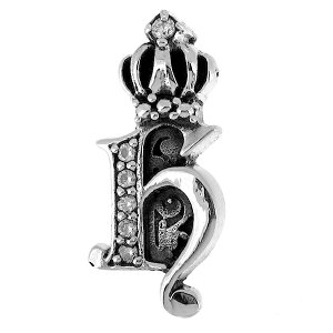 イニシャル ペンダントトップ(チェーンなし) クラウン 王冠 ジルコニア アルファベット ネックレス ペンダント シルバー925 銀 シルバーアクセサリー メンズ レディース 男性 女性 アクセサ