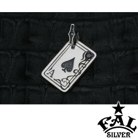 F.A.L インディビジュアルカード M スペードペンダント エフエーエル FAL 写真 ラウンドカット カーブ ロック スペードペンダント 刻印 スート ブラック ペンダント ネックレス ニュー エース ネックレスチェーン チェック ラウンド リニューアル スパイク