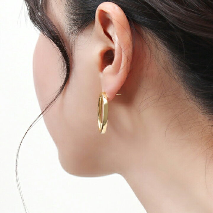 楽天市場】K18 ゴールド オーバル ピアス 2P 両耳用 18金 18k 金 