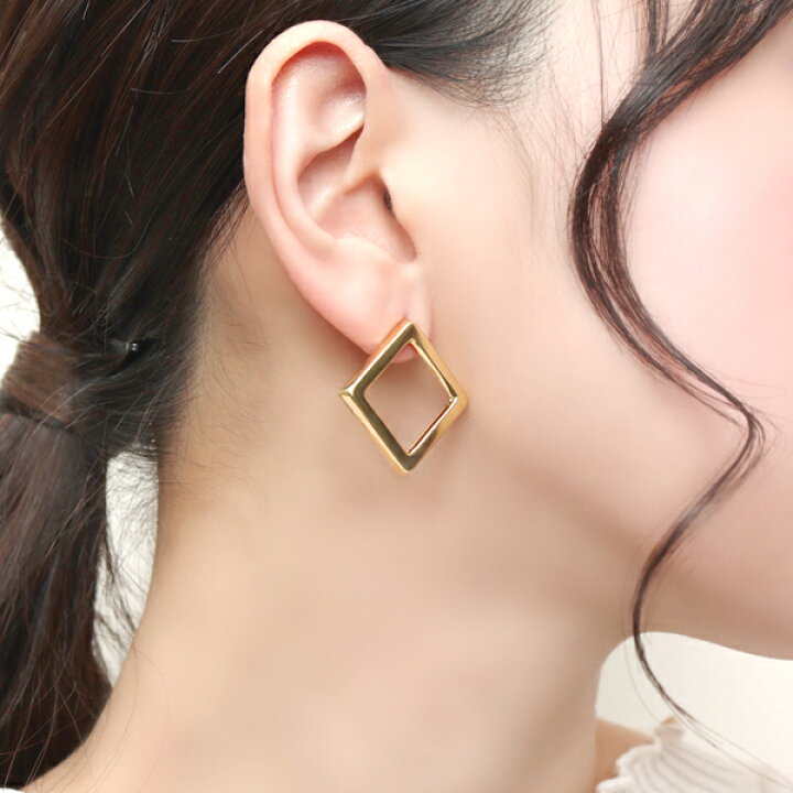 楽天市場】K18 ゴールド スクエア ピアス 2P 両耳用 18金 18k 金 