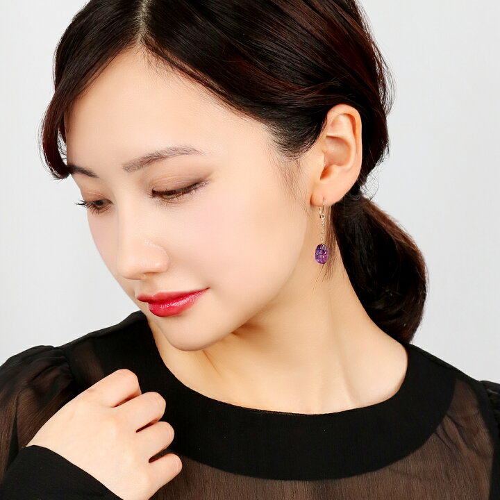 楽天市場】Irise coffret K10 ゴールド アメジスト ドロップ ピアス 2P 