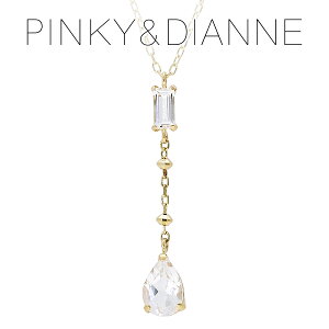 ピンキー&ダイアン 2連 トパーズ Y字 ゴールド ネックレス K10 10金 10k ゴールドネックレス 天然石 ホワイトトパーズ ペンダント レディース 女性 ドロップ ロング プレゼント 記念日 誕生日 ブ