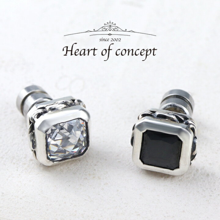 楽天市場】HEART OF CONCEPT スクエア ジルコニア ペアピアス 1P 片耳 