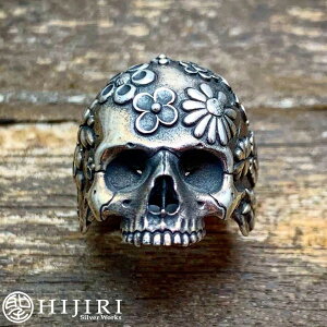  HIJIRI Floral skull ring ԕ鐂̎w O 7`35 XJ hN Vo[ ANZT[ uh Y j ގ v U NX}X v[g lC 