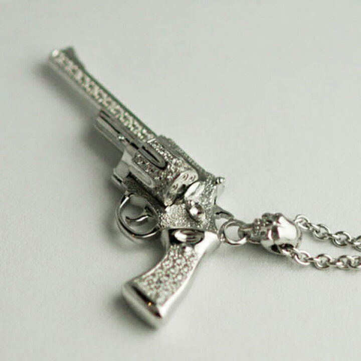 楽天市場】K-SMITH スカル & 銃 ネックレス シルバーアクセサリー 