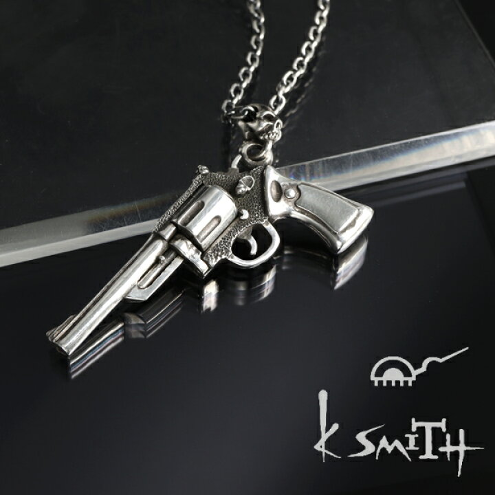 楽天市場】K-SMITH ルビー リボルバー スカル ネックレス シルバー 