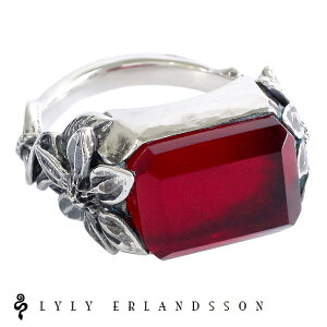 LYLY ERLANDSSON the ORSAY small Sell plate Red レッド リング 7号〜25号 リリーエルランドソン 指輪 オルセー シェル シルバー925 海外ブランド インポートブランド 百合 赤 メンズ ジュエリー レディース