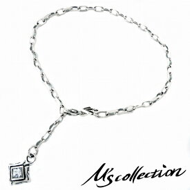 M's collection エムズコレクション ジルコニア サファイア チャーム シルバー925 アンクレット ブレスレット 黒 ブラック レッド ブルー シルバーアンクレット 足アクセサリー 足首 メンズ レディース 男性 彼氏 旦那 女性 彼女 ペア お揃い ブレス 腕輪 ストリート