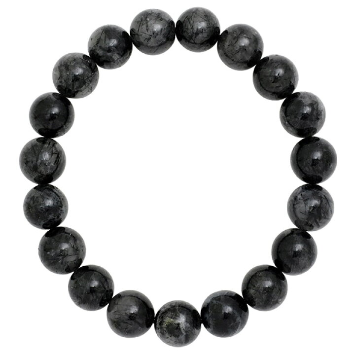 楽天市場】10.5mm 18.5cm ブラックルチルクォーツ ブレスレット メンズ 